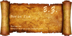 Boris Zia névjegykártya